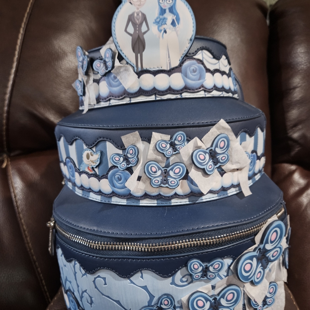 Loungefly Tim‎ Burton's Corpse Bride Wedding Cake Figural Butterflies Backpack
